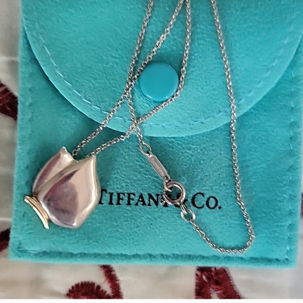 Tiffany's 18k silver butterfly necklace